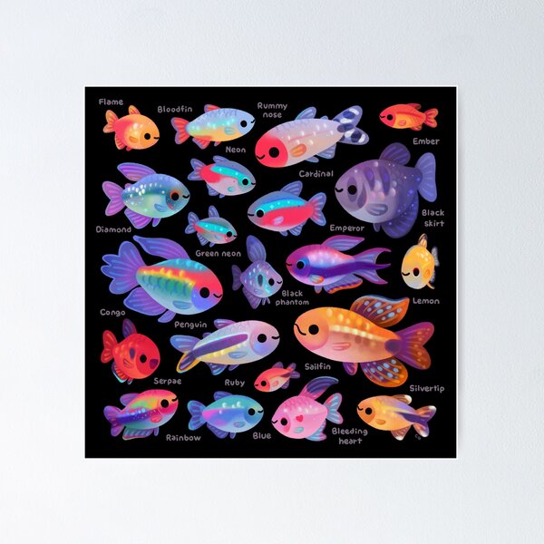 Item preview, Happy tetra - name or bright version designed and sold by pikaole.