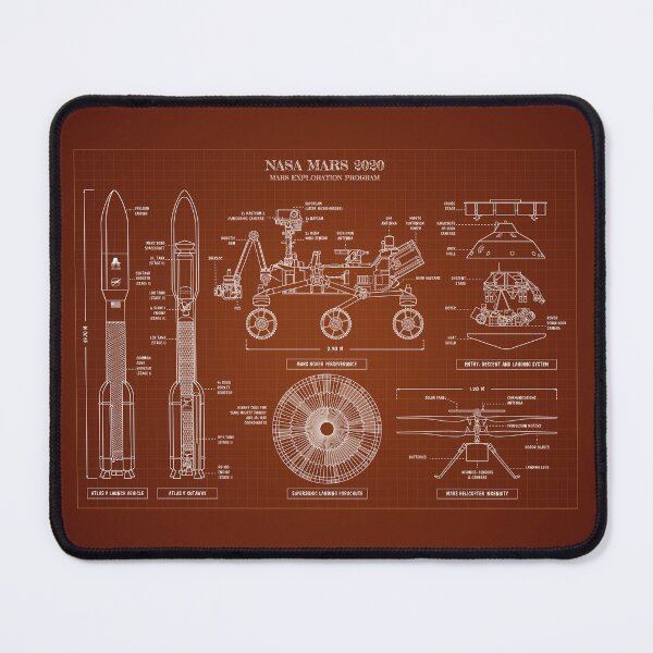Item preview, NASA Mars 2020. Perseverance and Ingenuity (Blueprint - Caramel) designed and sold by BGALAXY.