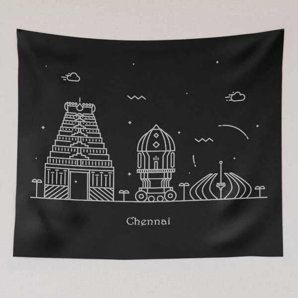Item preview, Chennai Skyline Minimal Line Art Poster designed and sold by A Deniz Akerman.