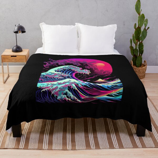 Item preview, The Great Wave off Kanagawa (Synthwave Dreams Retrowave Bedroom Lofi Living) designed and sold by ZGigerBarker.