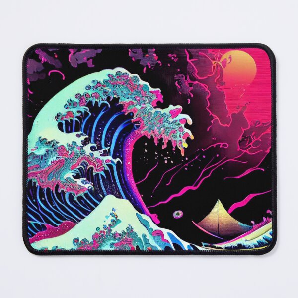 Item preview, The Great Wave off Kanagawa (Synthwave Dreams Retrowave Bedroom Lofi Living) designed and sold by ZGigerBarker.