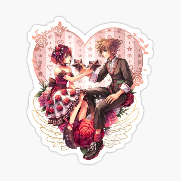 Vista previa del artículo con la obra «Valentine Rose Sora y Kairi», diseñado y vendido por Lali-Holley.