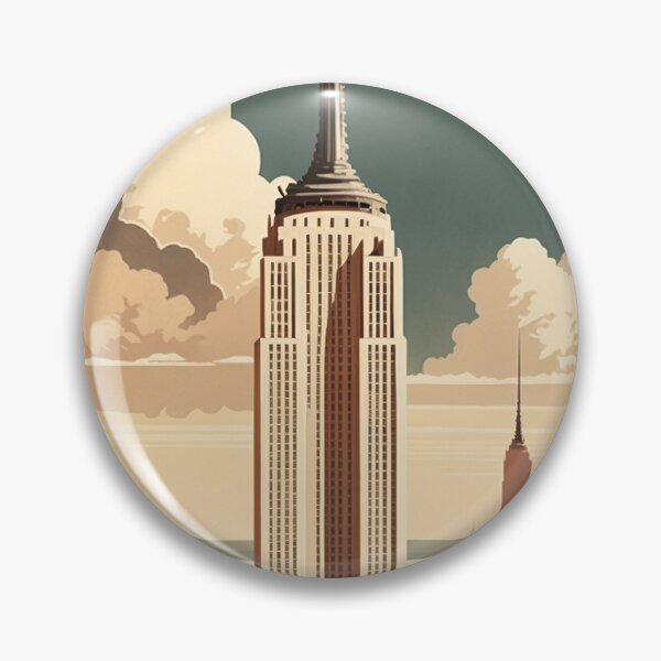 Item preview, New York USA Empire State Building Vintage Travel Poster Retro NY designed and sold by artra-shop.