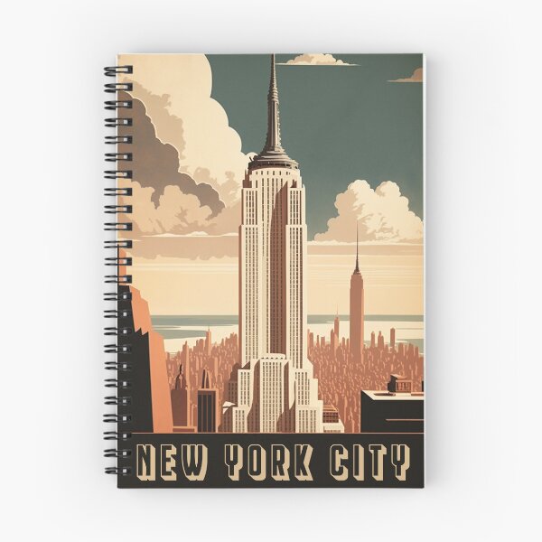 Item preview, New York USA Empire State Building Vintage Travel Poster Retro NY designed and sold by artra-shop.