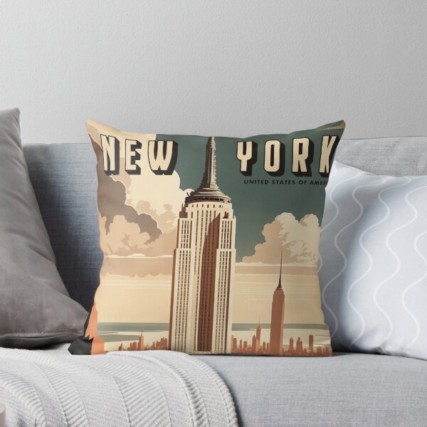 Item preview, New York USA Empire State Building Vintage Travel Poster Retro NY designed and sold by artra-shop.