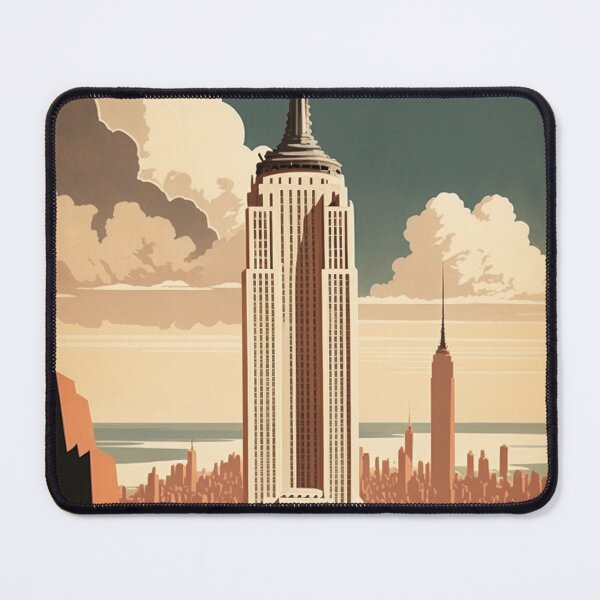 Item preview, New York USA Empire State Building Vintage Travel Poster Retro NY designed and sold by artra-shop.