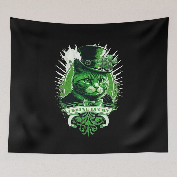 Item preview, St Patrick's Day Vintage Feline Lucky V4 Saint Patrick's Day 2023 designed and sold by Trinket-Trickster.