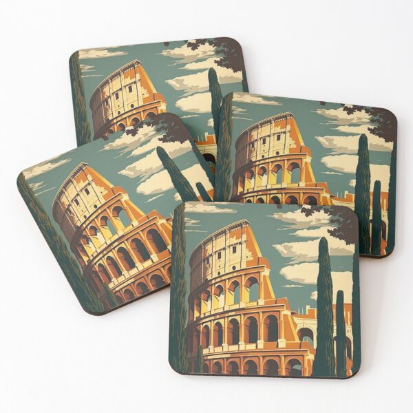 Item preview, Rome Italy Vintage Travel Poster Retro Colosseum designed and sold by artra-shop.