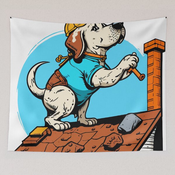 Item preview, Mason The Roofer Woofer - Roofing Dog designed and sold by Jay Mayor Designs.