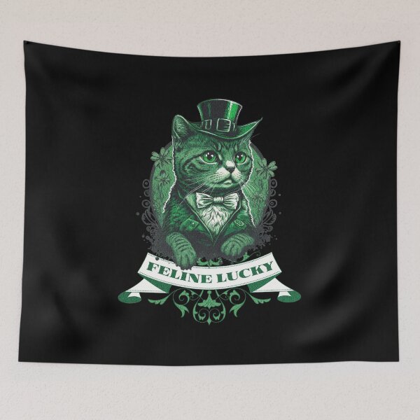 Item preview, St Patrick's Day Vintage Feline Lucky V5 Saint Patrick's Day 2023 designed and sold by Trinket-Trickster.