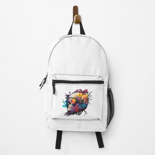 Item preview, Colorful Trendy Skull in a Motorcycle Helmet designed and sold by Giggl'n Gopher.
