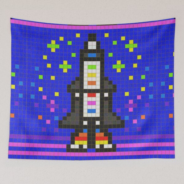 Item preview, Rocket Ship Pixel Painting designed and sold by CozyPixelFluff.