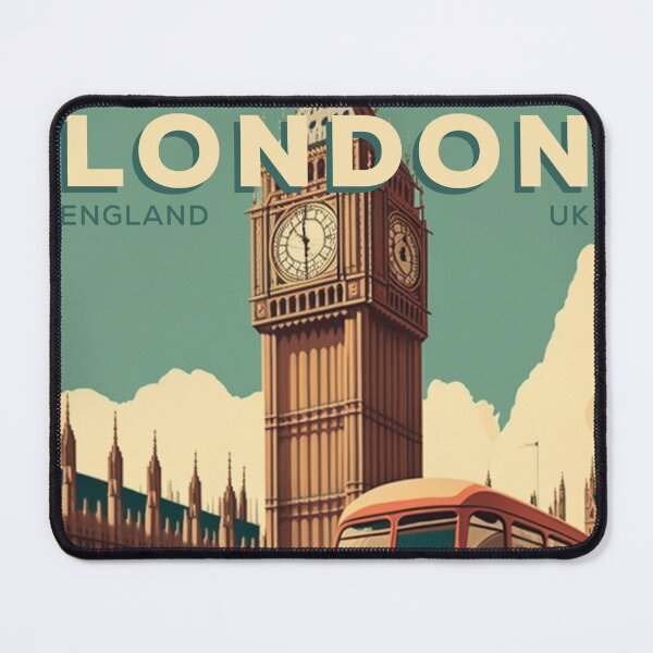 Item preview, London England Vintage Travel Poster Big Ben Tower Retro designed and sold by artra-shop.