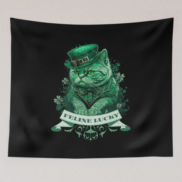 Item preview, St Patrick's Day Vintage Feline Lucky V6 Saint Patrick's Day 2023 designed and sold by Trinket-Trickster.