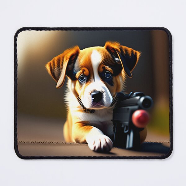 Item preview, Cute Dog With A Gun designed and sold by Deadlyhal.