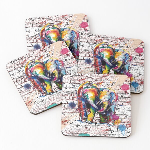Item preview, Colorful two Elephants. Elephant's love designed and sold by DiamondPixel.