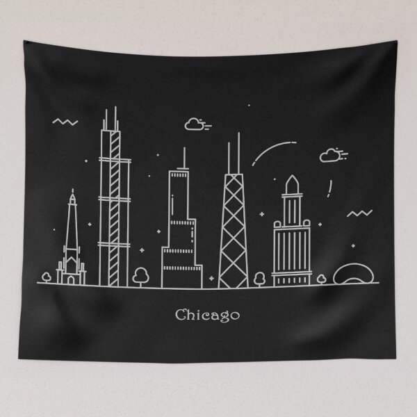Item preview, Chicago Skyline Minimal Line Art Poster designed and sold by A Deniz Akerman.