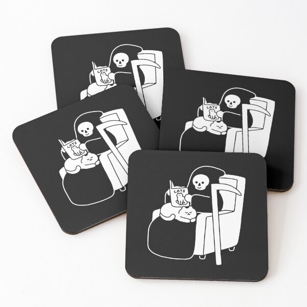 Item preview, Grim and Cat Reading Time designed and sold by obinsun.