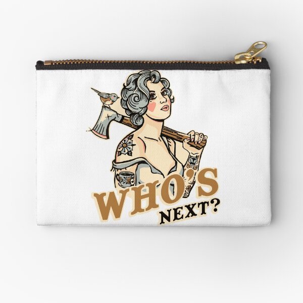 Aperçu de l'œuvre Qui est le suivant? Pin-up rétro rockabilly tatouée avec une hache créée et vendue par The Whiskey Ginger Design Shop.