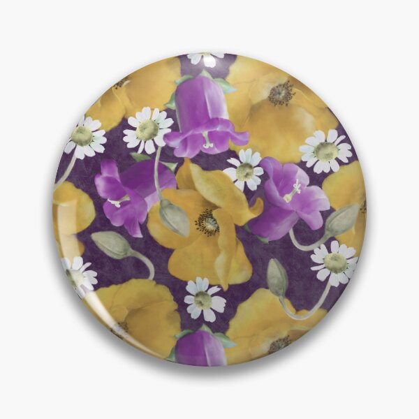 Item preview, Yellow Poppies and Bellflowers Repeated Pattern Seamless Design  designed and sold by Tina Veenstra.