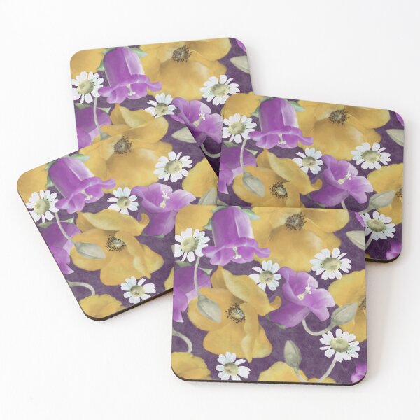 Item preview, Yellow Poppies and Bellflowers Repeated Pattern Seamless Design  designed and sold by Tina Veenstra.