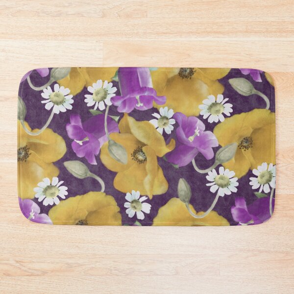 Item preview, Yellow Poppies and Bellflowers Repeated Pattern Seamless Design  designed and sold by Tina Veenstra.