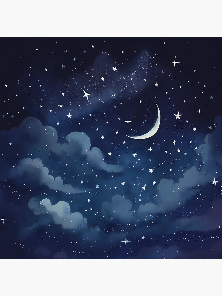 Blue Starry Night Sky | Poster