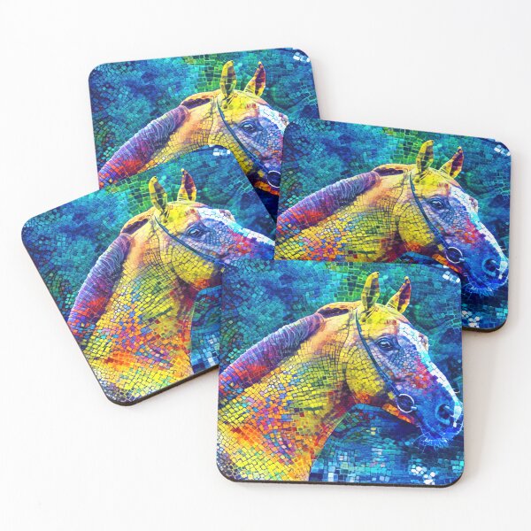 Item preview, Orlov Trotter horse portrait – colorful mosaic designed and sold by NickoPrints.