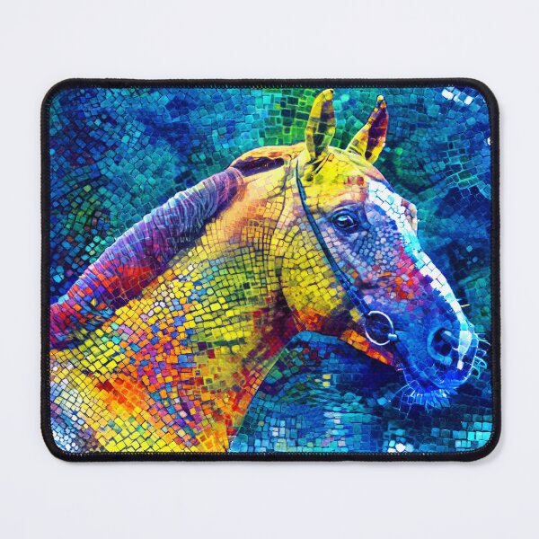 Item preview, Orlov Trotter horse portrait – colorful mosaic designed and sold by NickoPrints.