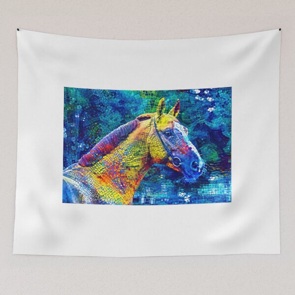 Item preview, Orlov Trotter horse portrait – colorful mosaic designed and sold by NickoPrints.