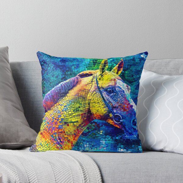Item preview, Orlov Trotter horse portrait – colorful mosaic designed and sold by NickoPrints.