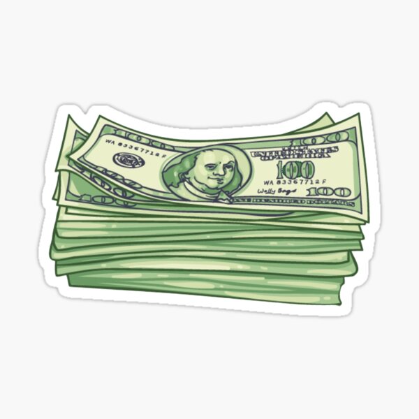 money stack Sticker for Sale by Rad Merch