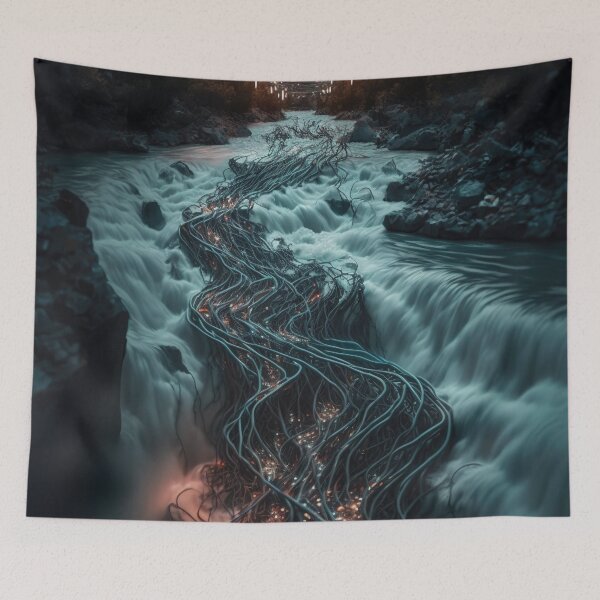 Item preview, Electric current cables running through a river designed and sold by RK - Shop.