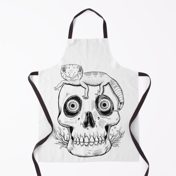 Item preview, Gecko sitting on a skull Black and white designed and sold by RGB-Ginger.
