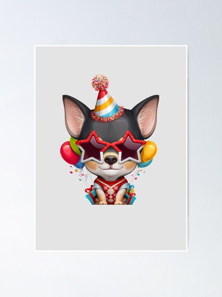 Poster Black Amp Tan Chihuahua Anniversaire Par Anmlz Redbubble