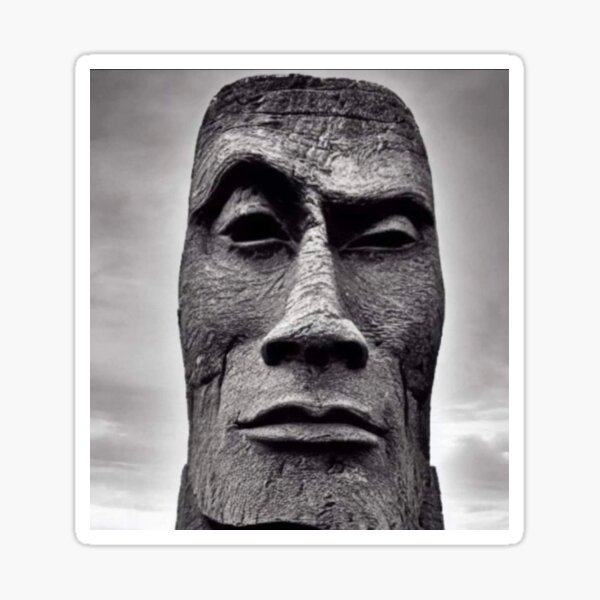 The Rock Moai Statue Funny Meme Dwayne Johnson Easter Island Greeting Card  for Sale by ArtfullyRad