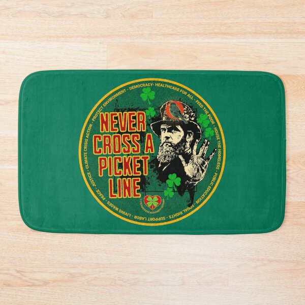 Item preview, PMD00531 Progressive Movement Designs Irish American Never Cross a Picket Line labor union solidarity message for Saint Patricks Day or any day for progressive Democrats and Bernie Sanders supporters designed and sold by ProgressiveLeft.