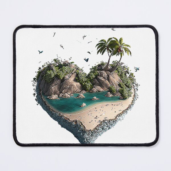Item preview, Heart Shaped Tropical Island - A Symbol of Love designed and sold by T3goods.