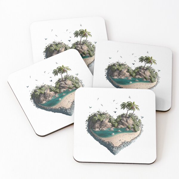 Item preview, Heart Shaped Tropical Island - A Symbol of Love designed and sold by T3goods.