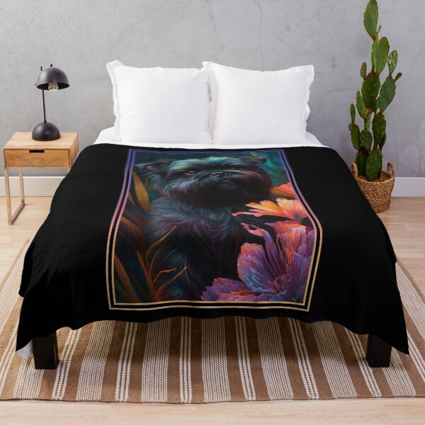 Item preview, Affenpinscher Vibrant Tropical Flower Tall Digital Oil Painting Portrait 2 designed and sold by arthouseflunky.