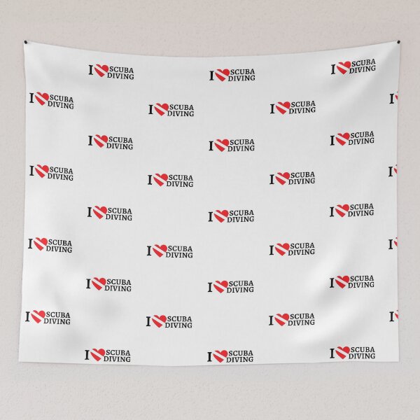 Item preview, I LOVE Scuba Diving Flag designed and sold by Nostraw.