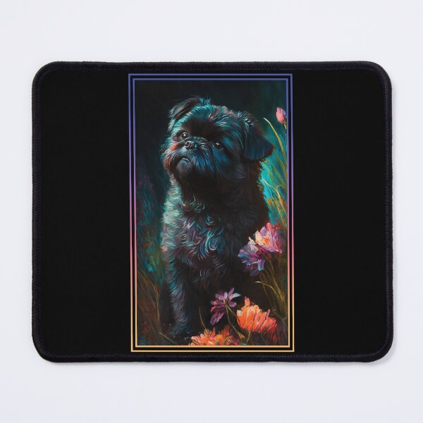 Item preview, Affenpinscher Vibrant Tropical Flower Tall Digital Oil Painting Portrait 3 designed and sold by arthouseflunky.
