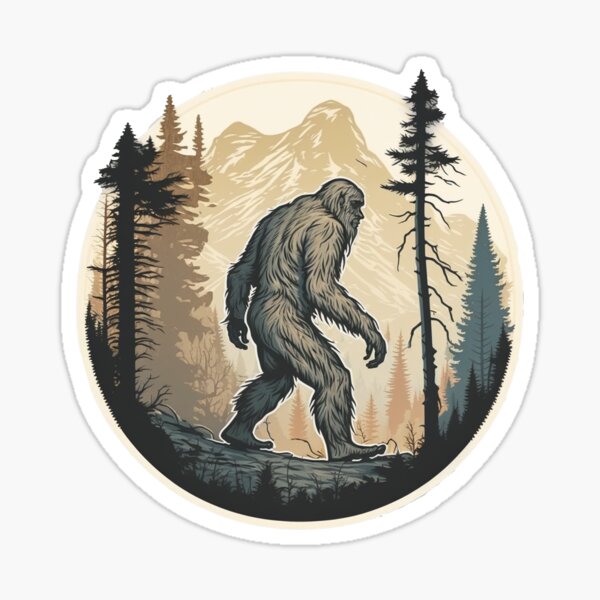 Item preview, Bigfoot Sticker Sasquatch Novelty Wild Fun Hiking Sticker designed and sold by iPaint Airbrush Studio.
