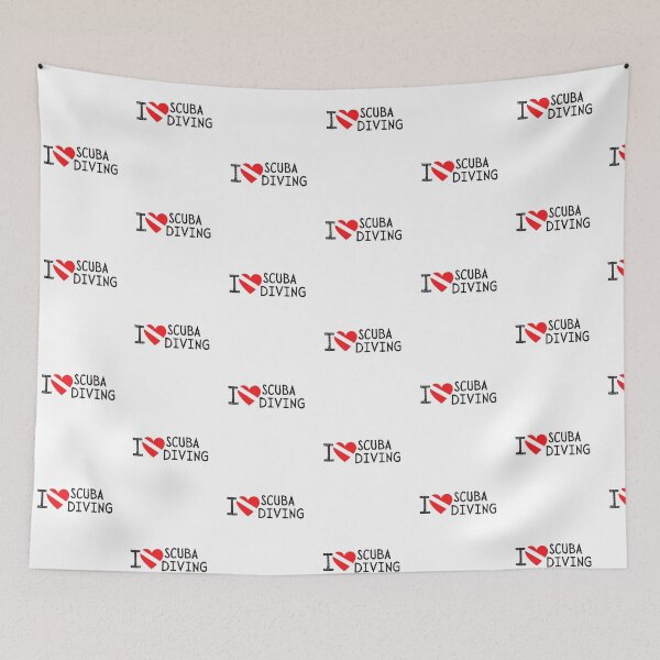 Item preview, I LOVE Scuba Diving Flag designed and sold by Nostraw.