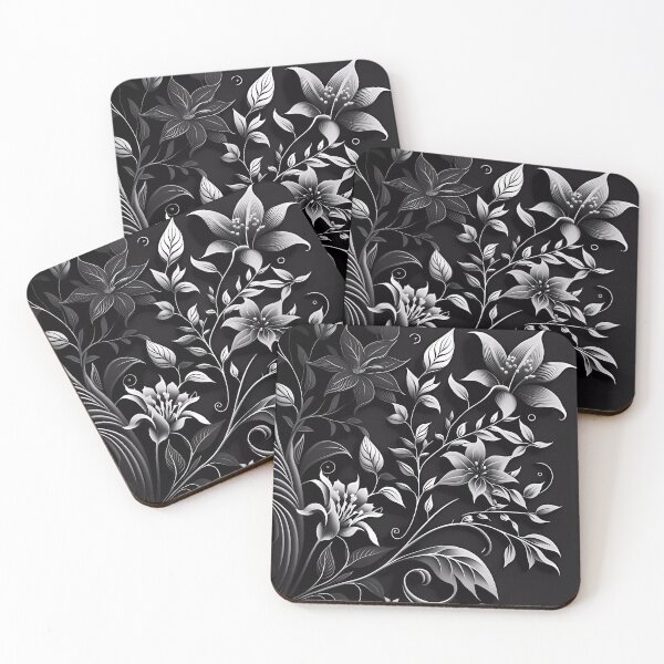 Item preview, Flower pattern in black and white designed and sold by SMILE88.