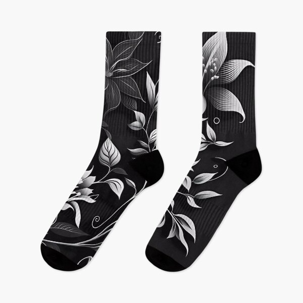 Item preview, Flower pattern in black and white designed and sold by SMILE88.