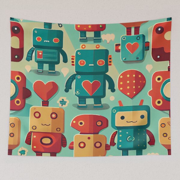 Artikelvorschau, Niedliches Robotermuster entworfen und verkauft von CutePatternsRB.