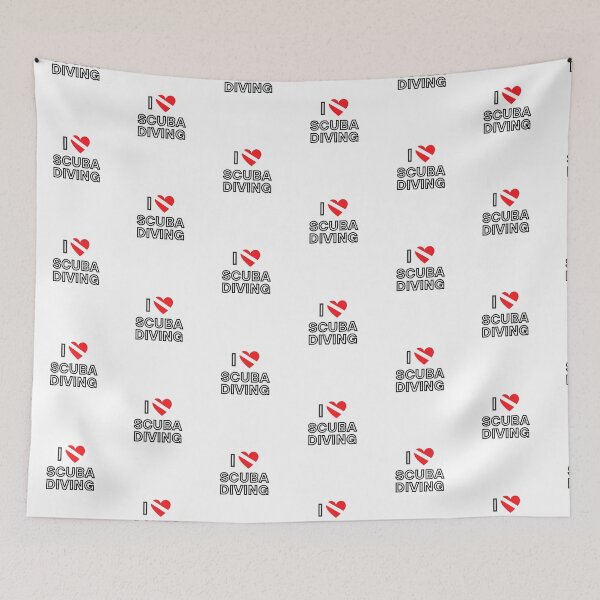 Item preview, I LOVE Scuba Diving Heart Flag designed and sold by Nostraw.