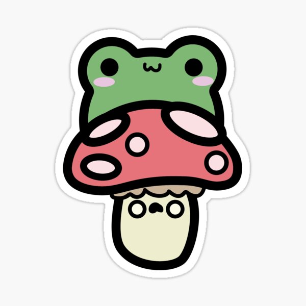 Premium Vector  Cute frog with fly agaric hat kawaii frog with