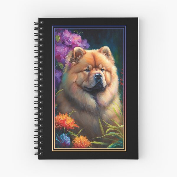 Item preview, Chow Chow Dog Vibrant Tropical Flower Tall Digital Oil Painting Portrait 2 designed and sold by arthouseflunky.